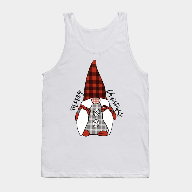 Merry Christmas Gnome Tank Top by RachWillz